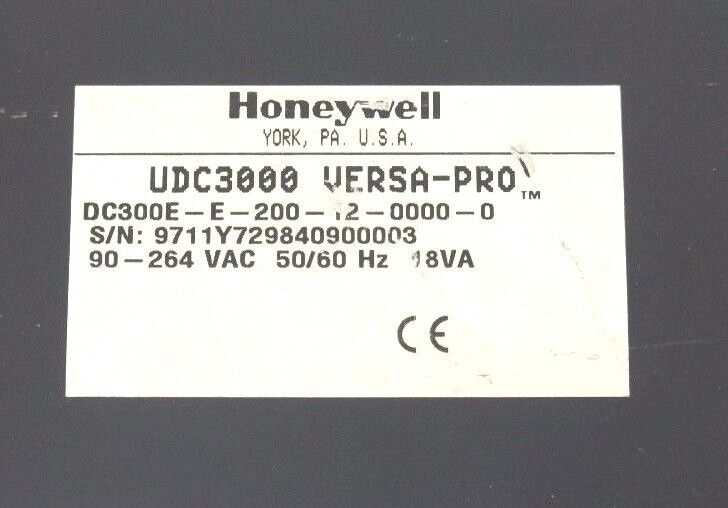 HONEYWELL DC300E-E-200-12-0000-0 UDC3000 VERSA-PRO 90-264VAC, 50/60HZ, 18VA