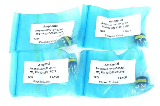 LOT OF 4 NEW AMPHENOL 97-20-7P CONNECTORS 8 PIN U10-825811-07P