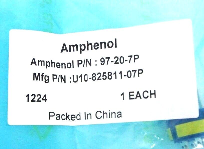 LOT OF 4 NEW AMPHENOL 97-20-7P CONNECTORS 8 PIN U10-825811-07P