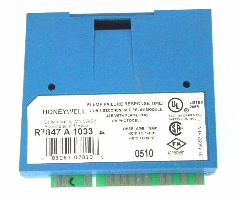 HONEYWELL RM7823A-1016 PRIMARY FLAME SWITCH W/ R7847A-1033 FLAME AMPLIFIER