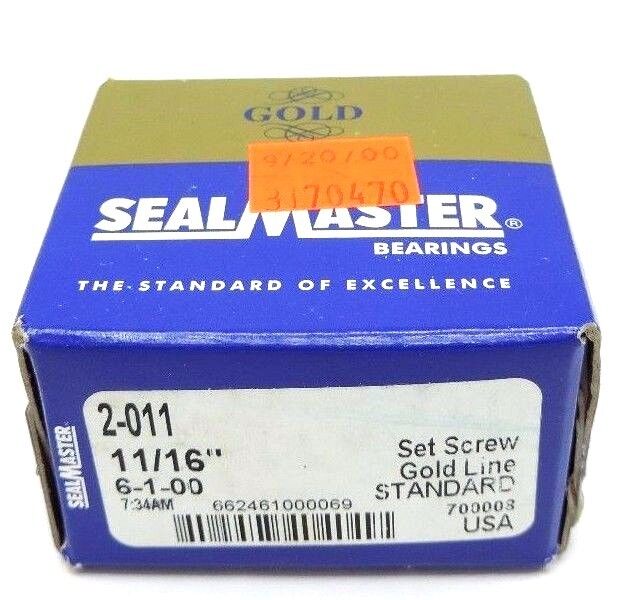 NIB SEALMASTER 2-011 BEARING 11/16IN BORE 2011