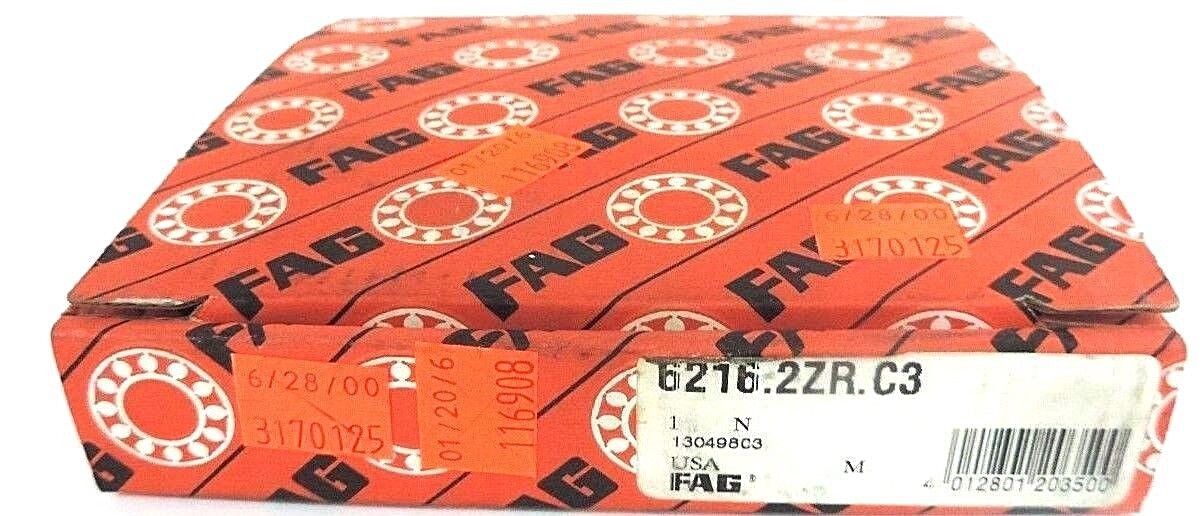 NIB FAG 6216.2ZR.C3 BALL BEARING DEEP GROOVE 80X140X26MM SHIELDED 62162ZRC3