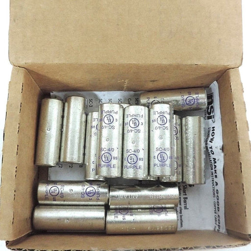 NIB NSI SC-4/0 COPPER COMPRESSION SPLICE SHORT BARREL - QTY 15