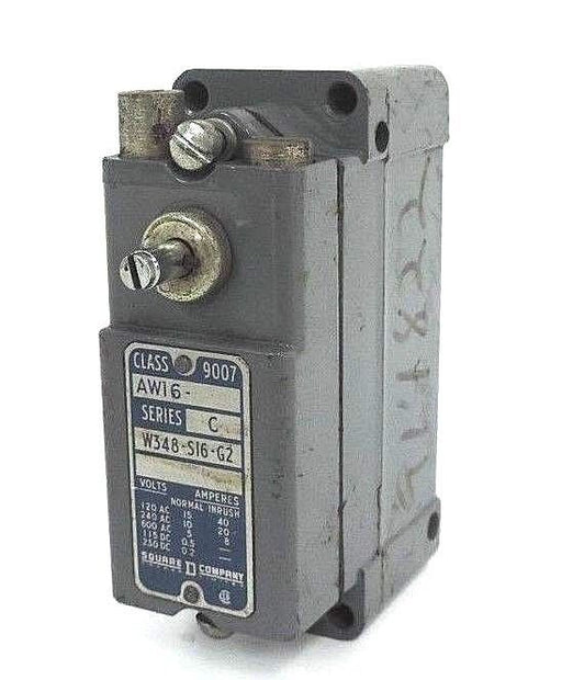 SQUARE D 9007-AW16 LIMIT SWITCH SER. C, W348-SI6-G2, 9007AW16