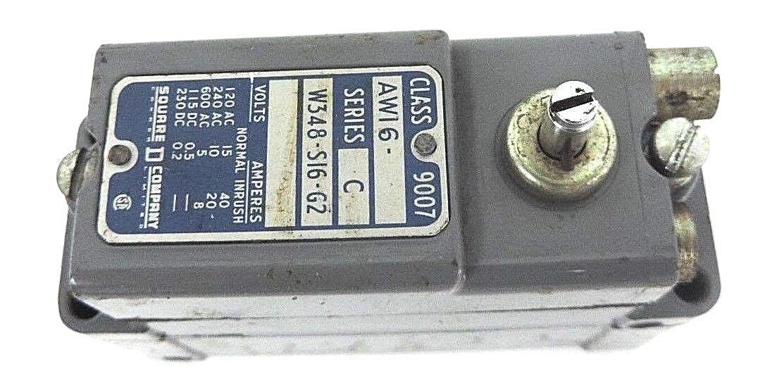 SQUARE D 9007-AW16 LIMIT SWITCH SER. C, W348-SI6-G2, 9007AW16