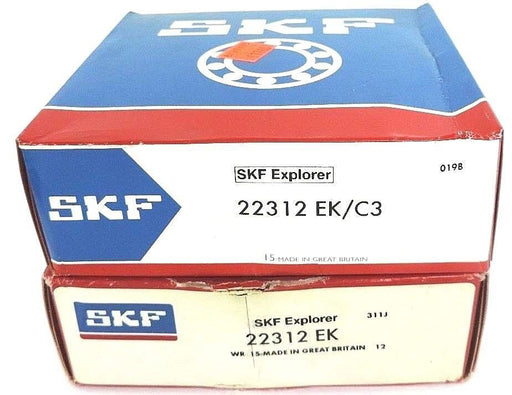LOT OF 2 NIB SKF 22312 EK/C3 ROLLER BEARINGS SPHERICAL 2.544IN TAPERED BORE