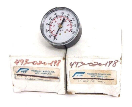 LOT OF 2 NIB PDI CDS-5P-070D DRY GAUGES 0-1000PSI 2" CDS5P070D
