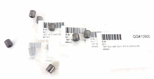 LOT OF 8 NEW B-36 NEEDLE BEARINGS .187"ID X .343"OD X .375"W