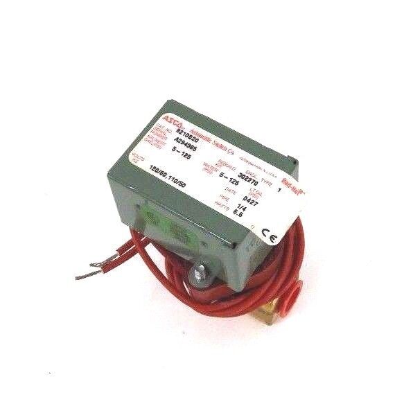 NIB ASCO 8210B20 SOLENOID VALVE 120/60 - 110/50, 1/4 PIPE, 6.5 WATTS, 5-125 PSI