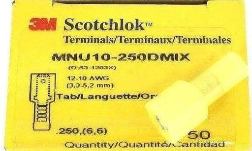 LOT OF 200 3M SCOTCHLOK MNU10-250DMIX TERMINALS NYLON INSULATED 12-10 AWG