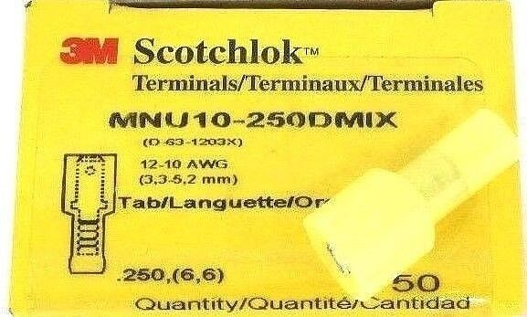 LOT OF 200 3M SCOTCHLOK MNU10-250DMIX TERMINALS NYLON INSULATED 12-10 AWG