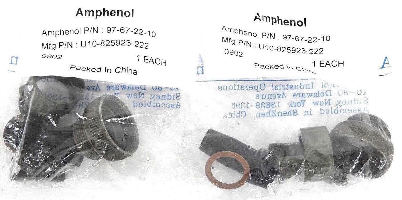 LOT OF 2 NEW AMPHENOL 97-67-22-10 CABLE CLAMPS 97672210