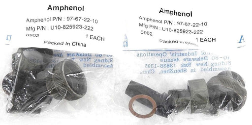 LOT OF 2 NEW AMPHENOL 97-67-22-10 CABLE CLAMPS 97672210