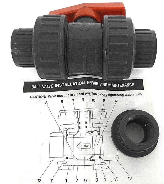 NIB COLONIAL ENGINEERING V08102N FULL BLOCK TRUE UNION BALL VALVE