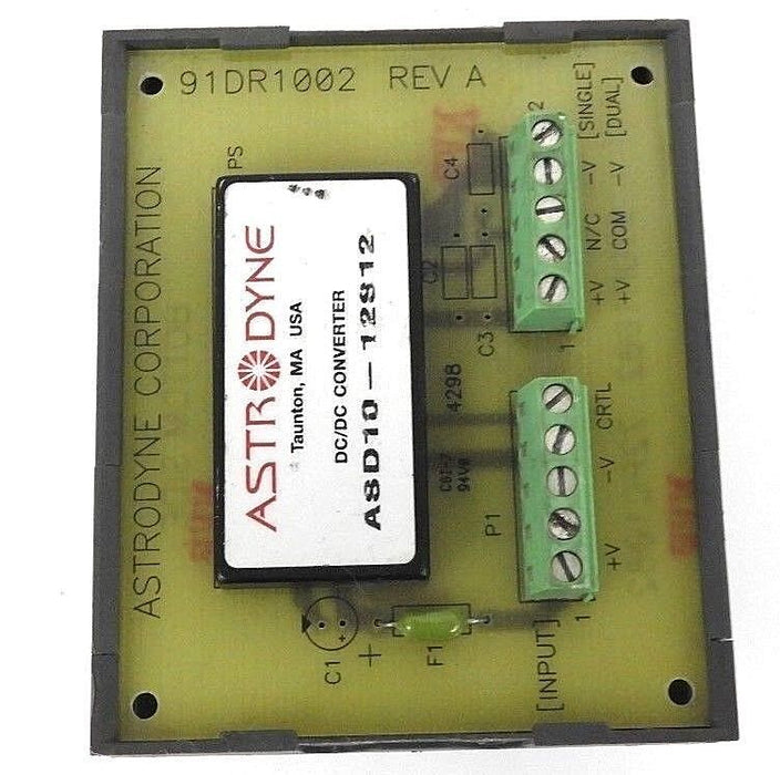 ASTRODYNE 91DR1002 DIN-RAIL MOUNTING SOCKET REV. A W/ ASD10-12S12 CONVERTER
