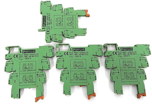 LOT OF 4 PHOENIX CONTACT PLC-BSC-120UC/21 TERMINAL BLOCKS, 120VAC/DC, 2966032