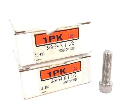 LOT OF 15 NEW GENERIC 18-8SS SOCKET HEX CAP SCREWS 3/8-24 X 1-1/2, 18-8-SS