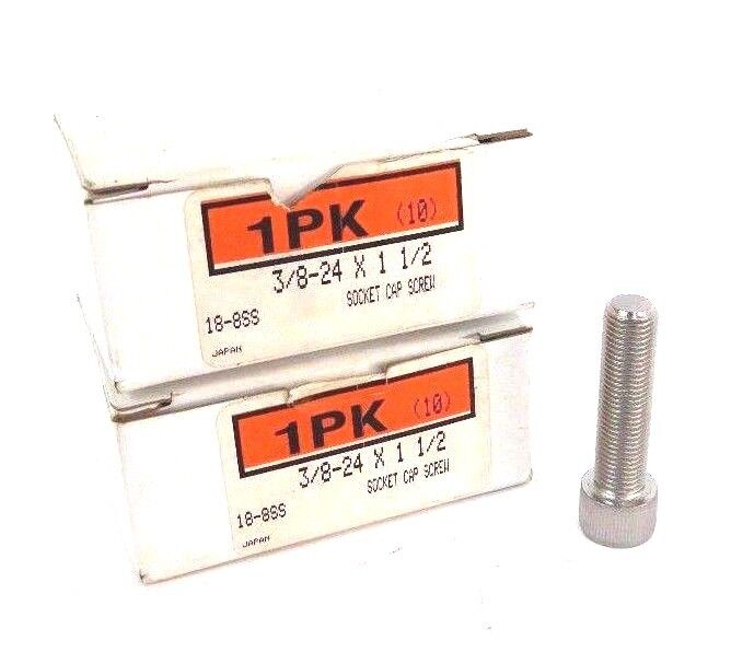 LOT OF 15 NEW GENERIC 18-8SS SOCKET HEX CAP SCREWS 3/8-24 X 1-1/2, 18-8-SS