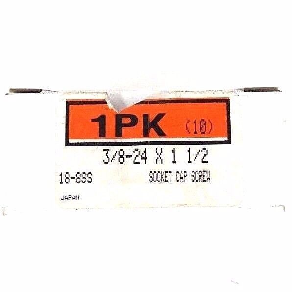 LOT OF 15 NEW GENERIC 18-8SS SOCKET HEX CAP SCREWS 3/8-24 X 1-1/2, 18-8-SS