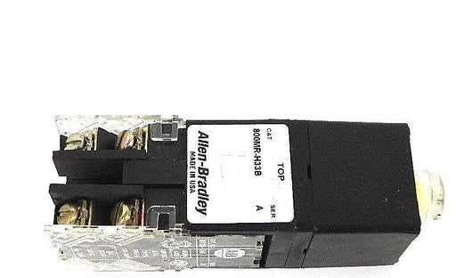 ALLEN BRADLEY 800MR-H33B SELECTOR SWITCH SER. A W/ 800M-XAK SER. A CONTACTS