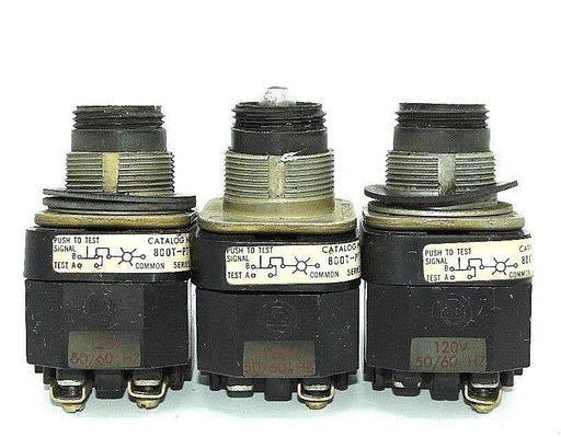 LOT OF 3 ALLEN BRADLEY 800T-PT16 PILOT LIGHT PUSH BUTTONS SER. N