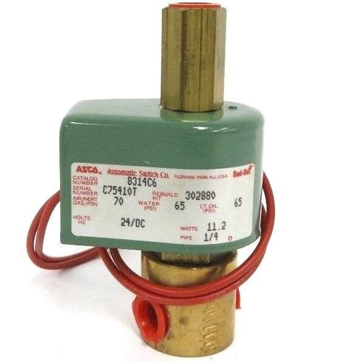 NIB ASCO 8314C6 SOLENOID VALVE 24/DC, 1/4 PIPE, 11.2 WATTS