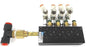 MAC CIRCUIT BAR W/ (4) SMC AS2201F-N01-04K FLOW CONTROL FITTINGS