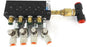 MAC CIRCUIT BAR W/ (4) SMC AS2201F-N01-04K FLOW CONTROL FITTINGS