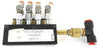 MAC CIRCUIT BAR W/ (4) SMC AS2201F-N01-04K FLOW CONTROL FITTINGS