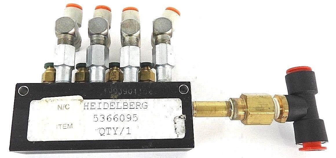 MAC CIRCUIT BAR W/ (4) SMC AS2201F-N01-04K FLOW CONTROL FITTINGS