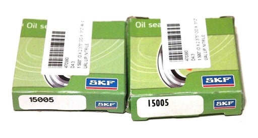 LOT OF 2 NIB SKF 15005 OIL SEALS 1.5" X 2.375" X 0.312" CRWA1R