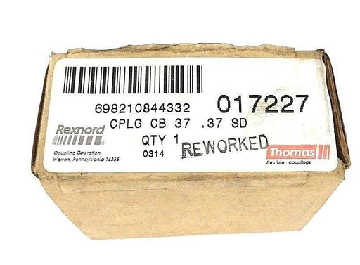 NIB REXNORD THOMAS 017227 COUPLING 698210844332, CPLG CB 37 .37 SD