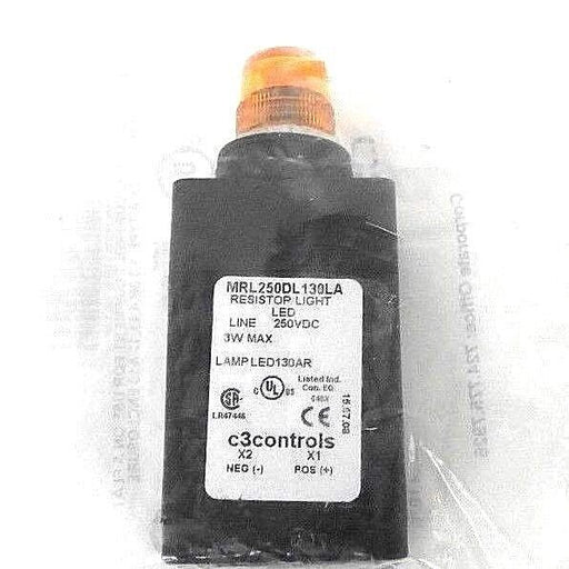 NEW C3CONTROLS MRL250DL130LA-MPLLAR 16MM PILOT LIGHT 250V DC LED AMBER