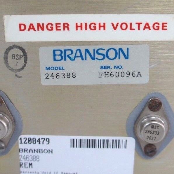BRANSON ULTRASONICS 246388 POWER SUPPLY 150YKK, 085020, FX50103 - REPAIRED