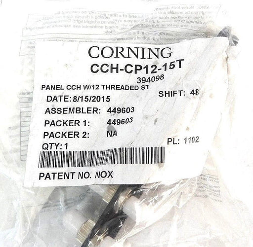 NEW CORNING CCH-CP12-15T PANEL CCH W/12 THREADED ST, 394098