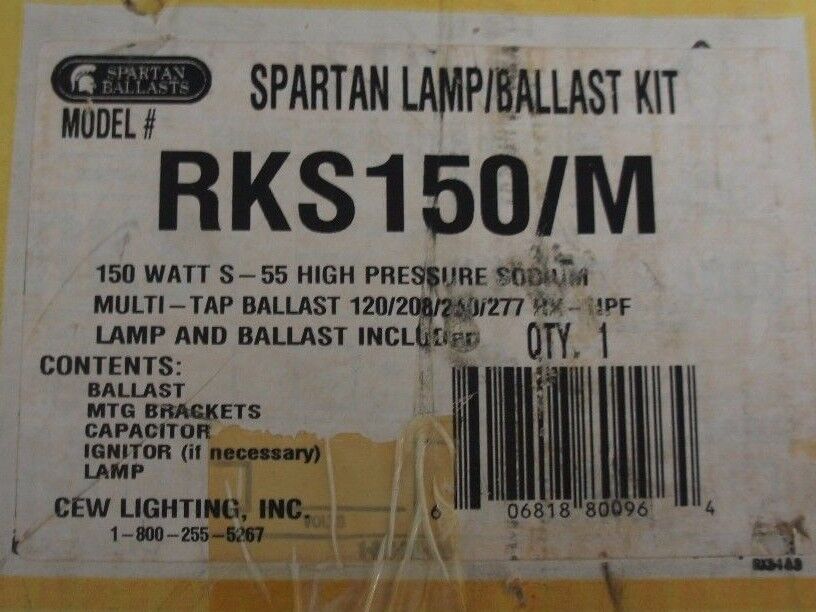 NIB SPARTAN RKS150/M BALLAST/LAMP KIT 120/208/240/277V BALLAST 150WATT