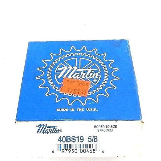 NIB MARTIN 40BS19 5/8 SPROCKET 5/8IN BORE 19TEETH