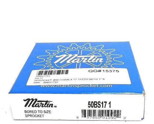 FACTORY SEALED MARTIN 50BS17-1 SPROCKET 17TEETH 1IN BORE STEEL B-HUB