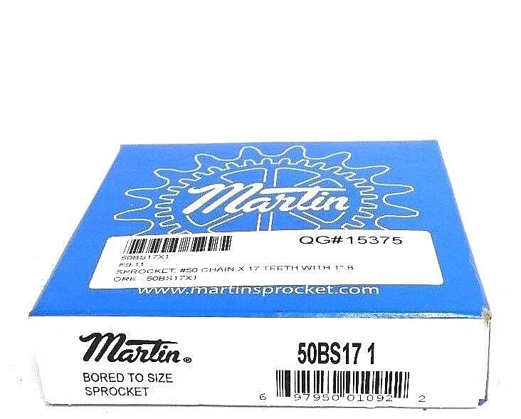 FACTORY SEALED MARTIN 50BS17-1 SPROCKET 17TEETH 1IN BORE STEEL B-HUB