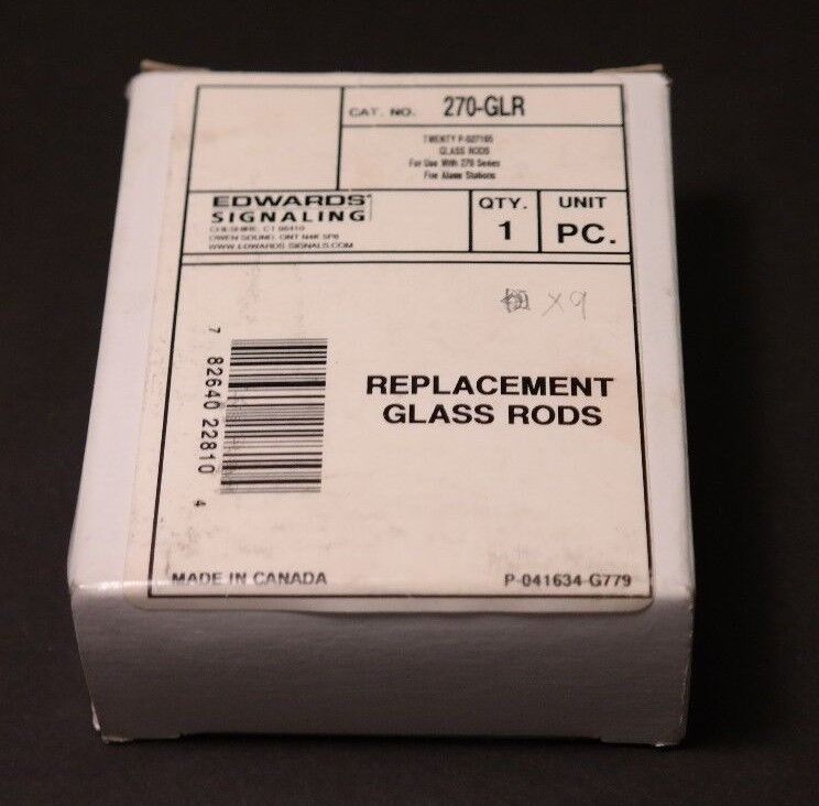 LOT OF 9 NEW EDWARDS SIGNALING 270-GLR REPLACEMENT GLASS RODS P027165