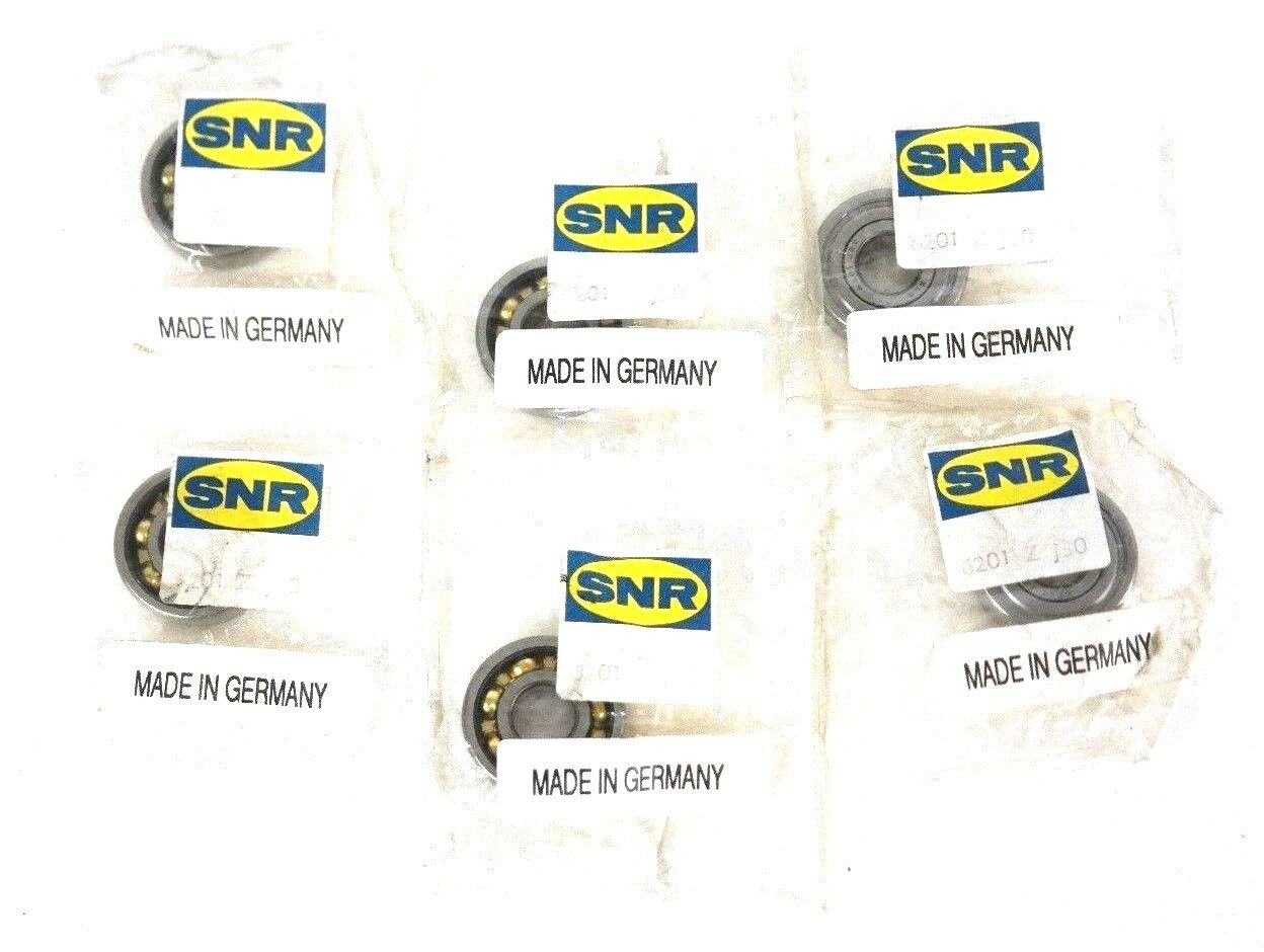 LOT OF 6 NEW SNR 6201ZJ30 SINGLE ROW BALL BEARINGS