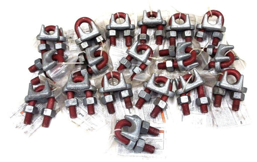 LOT OF 18 NEW CROSBY CLIPS G-450 WIRE ROPE RED-U-BOLT 1" STK# 2001653