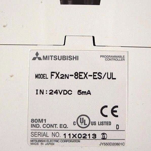 LOT OF 2 MITSUBISHI FX2N-8EX-ES/UL EXTENSION BLOCK MODULES 24VDC FX2N8EXESUL