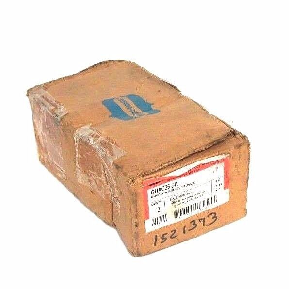 BOX OF 2 NEW CROUSE HINDS GUAC-26-SA CONDUIT OUTLET BOXES WITH 3" COVER OPENING