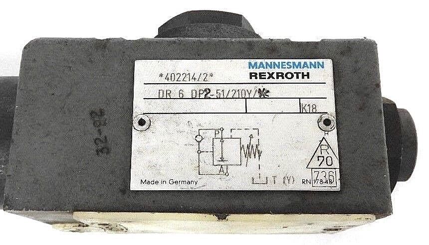 MANNESMANN REXROTH 402214/2 VALVE DR 6 DP2-51/210Y K18