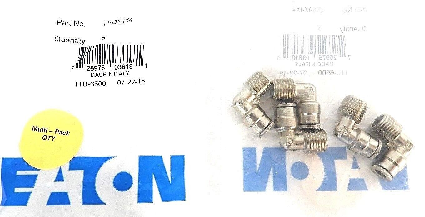 LOT OF 25 NEW EATON 1169X4X4 MALE ELBOW PUSH CONNECT ADAPTERS
