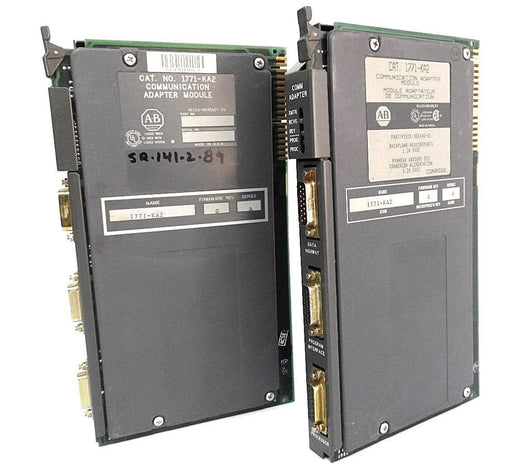 LOT OF 2 ALLEN BRADLEY 1771-KA2 COMMUNICATION ADAPTER MODULES SERIES A REV. G