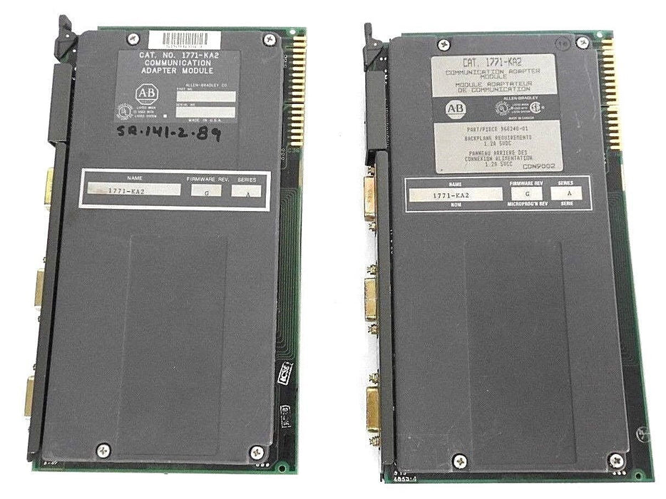 LOT OF 2 ALLEN BRADLEY 1771-KA2 COMMUNICATION ADAPTER MODULES SERIES A REV. G