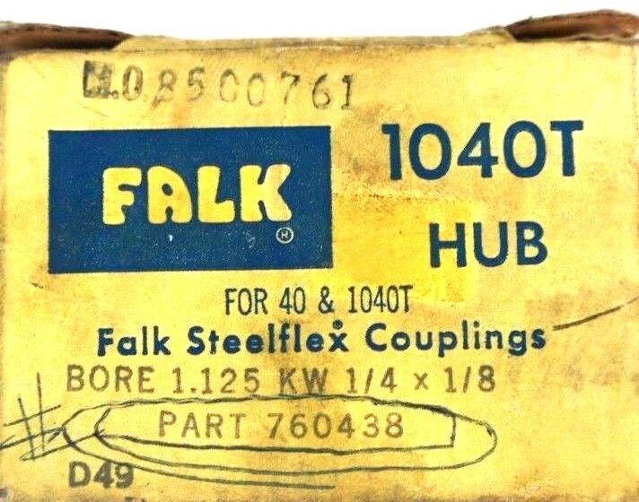 NIB FALK 760438 STEELFLEX COUPLINGS 1040T HUB 1.125" BORE