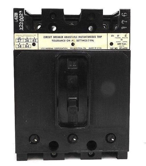 ITE SIEMENS EF3-A010 CIRCUIT BREAKER 10 AMPS, 600 VAC, 3 POLE, EF FRAME